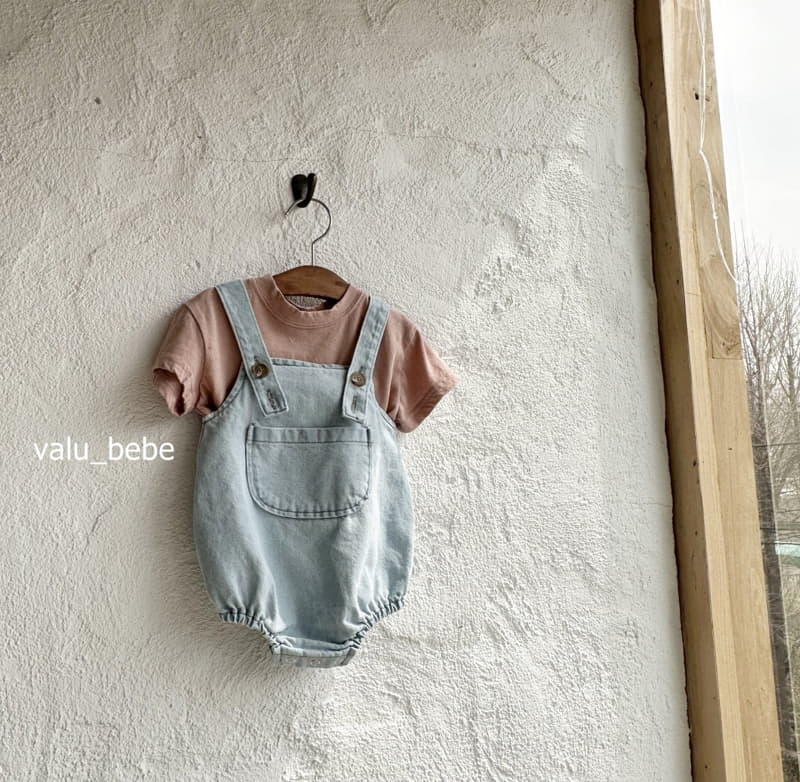 Valu Bebe - Korean Baby Fashion - #babyootd - Denim Dungarees Bodysuit - 9