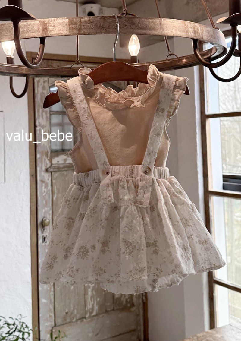 Valu Bebe - Korean Baby Fashion - #babyoutfit - Flower Dungarees Bodysuit - 5