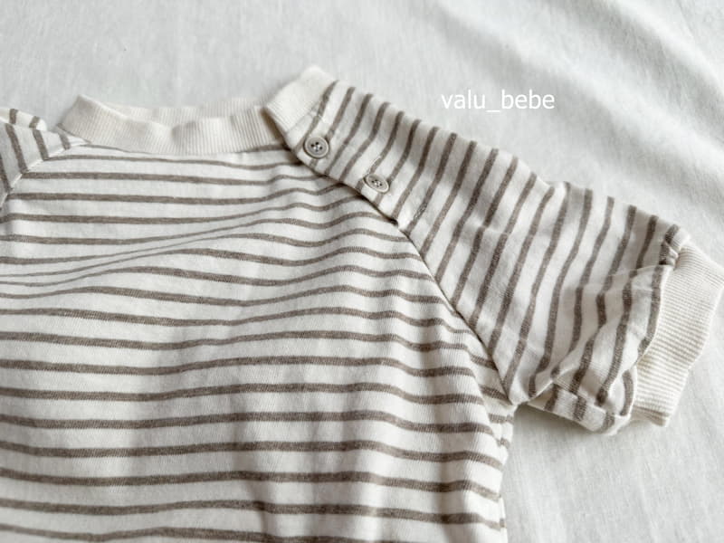 Valu Bebe - Korean Baby Fashion - #babyoutfit - Stripes Cucu Button Tee - 7