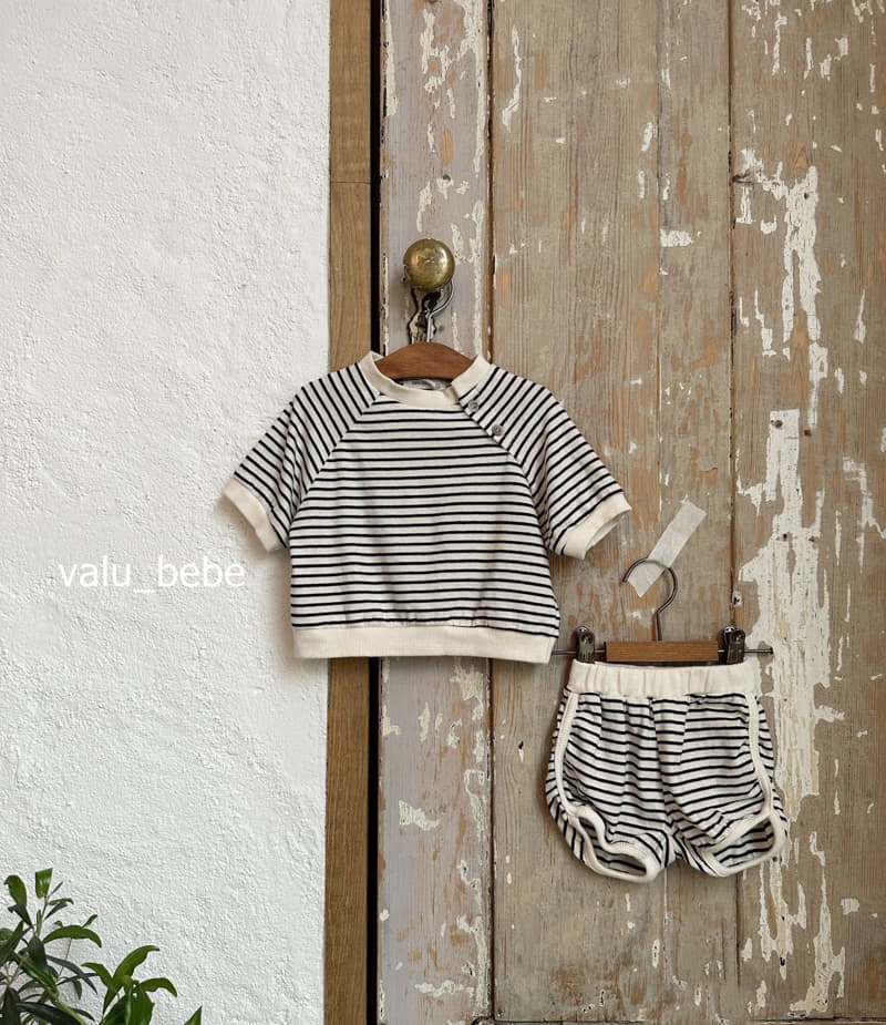 Valu Bebe - Korean Baby Fashion - #onlinebabyboutique - Stripes Cucu Button Tee - 9