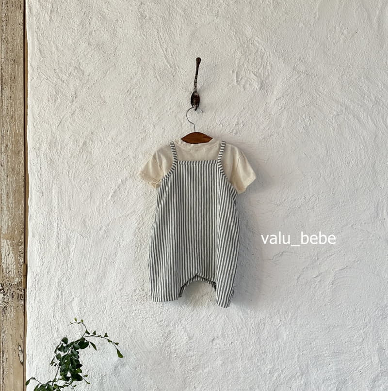 Valu Bebe - Korean Baby Fashion - #onlinebabyboutique - Stripes Dungarees Bodysuit - 7