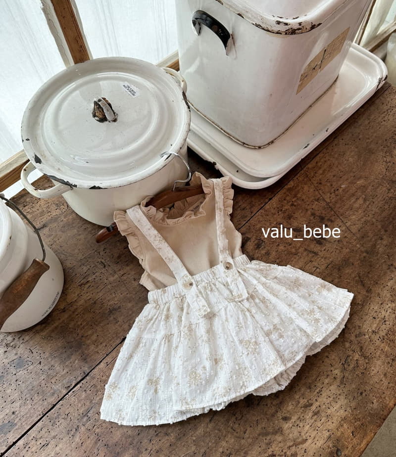 Valu Bebe - Korean Baby Fashion - #onlinebabyshop - Flower Dungarees Bodysuit - 8