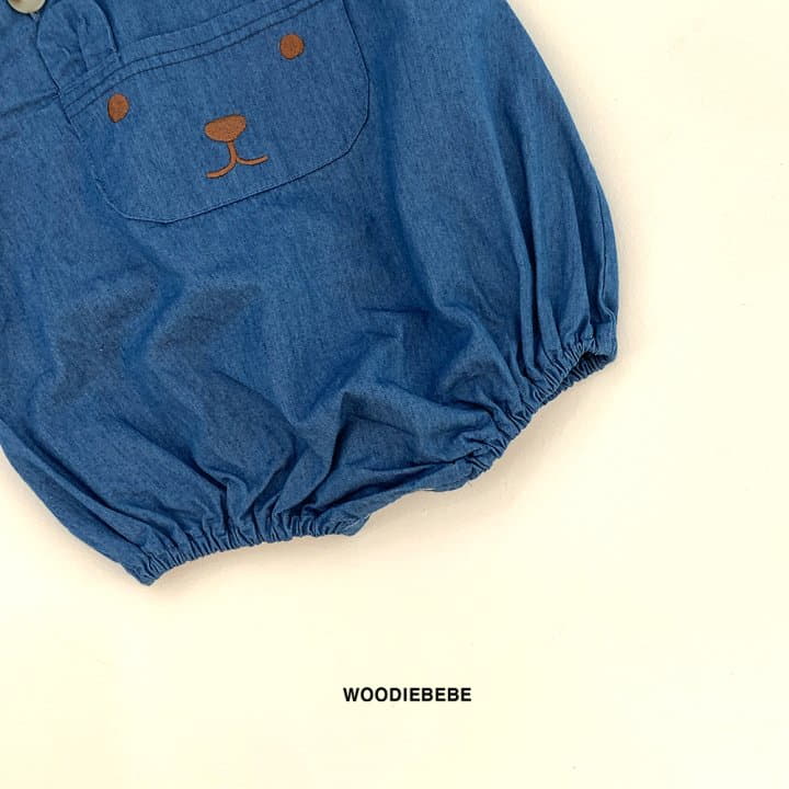 Woodie - Korean Baby Fashion - #babyclothing - Pocket Bear Bodysuit - 2