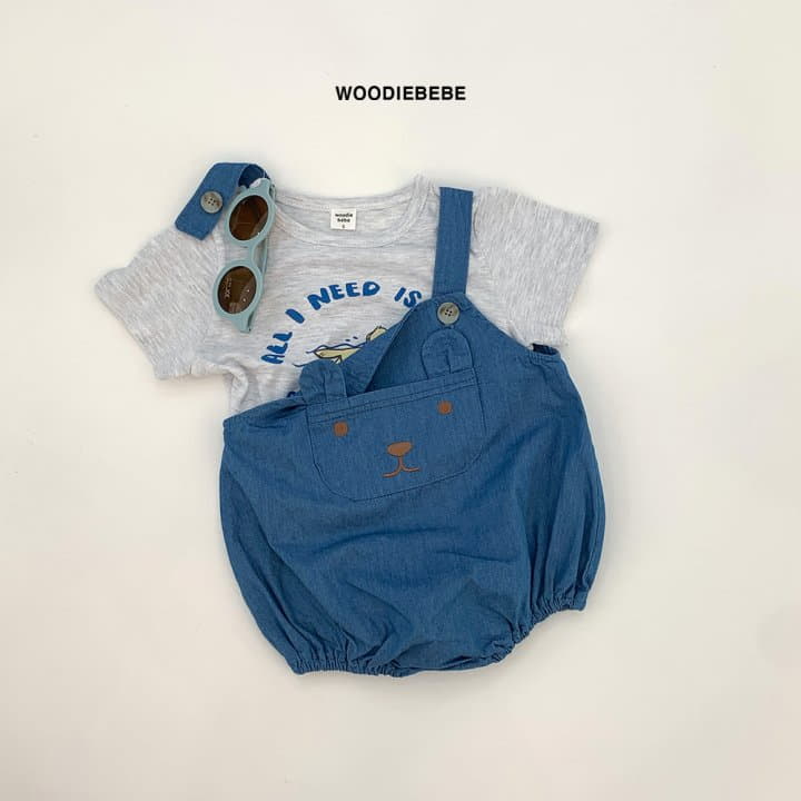 Woodie - Korean Baby Fashion - #babyfashion - Pocket Bear Bodysuit - 4