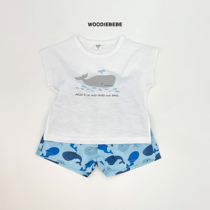 Woodie - Korean Children Fashion - #minifashionista - Dolphin Top Bottom Set - 2