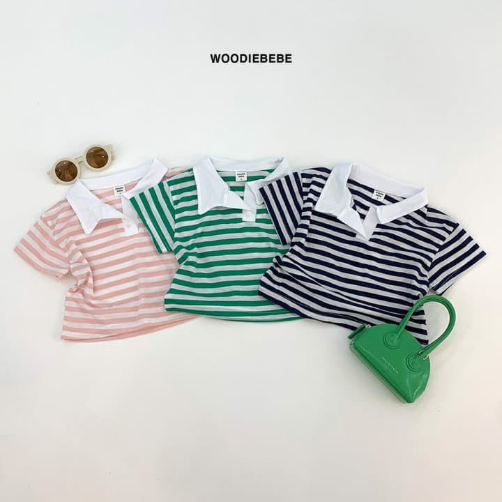 Woodie - Korean Children Fashion - #stylishchildhood - Oxford Collar Tee