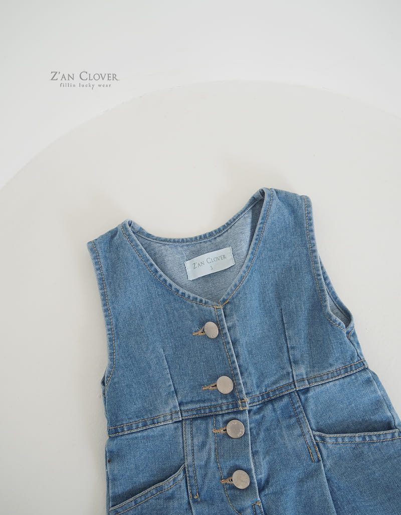 Zan Clover - Korean Children Fashion - #Kfashion4kids - Denim Mini One-piece