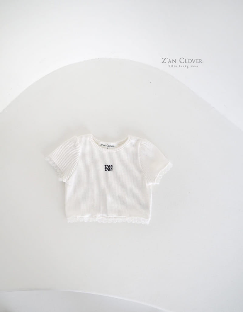 Zan Clover - Korean Children Fashion - #littlefashionista - Lace Half Tee