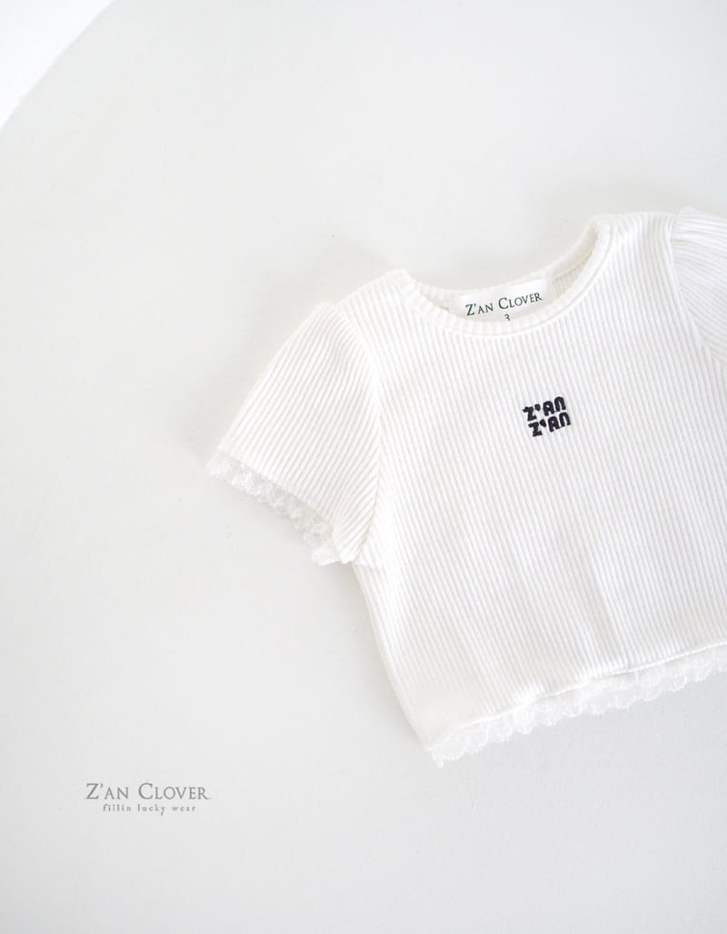 Zan Clover - Korean Children Fashion - #magicofchildhood - Lace Half Tee - 2