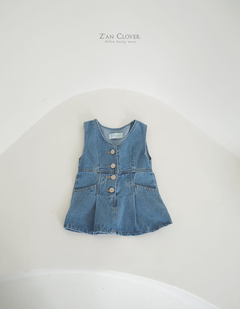 Zan Clover - Korean Children Fashion - #magicofchildhood - Denim Mini One-piece - 4