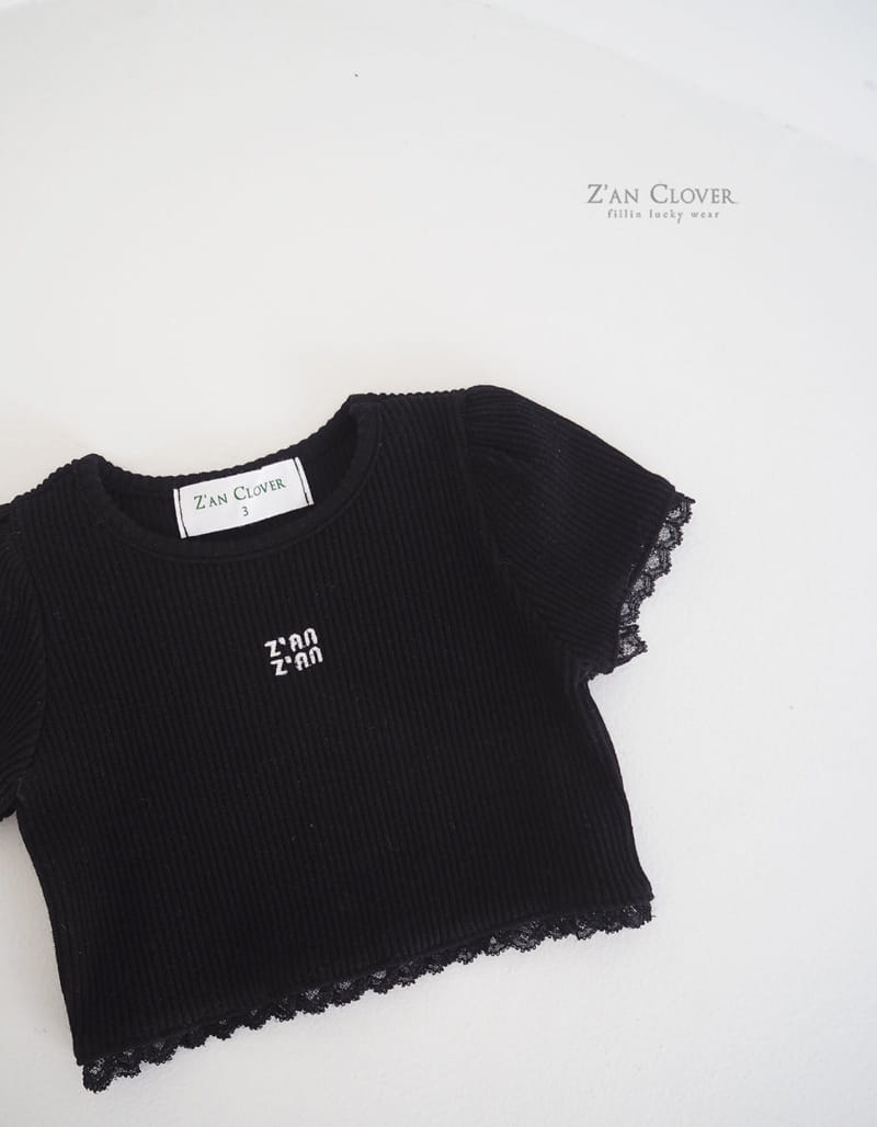 Zan Clover - Korean Children Fashion - #toddlerclothing - Lace Half Tee - 6