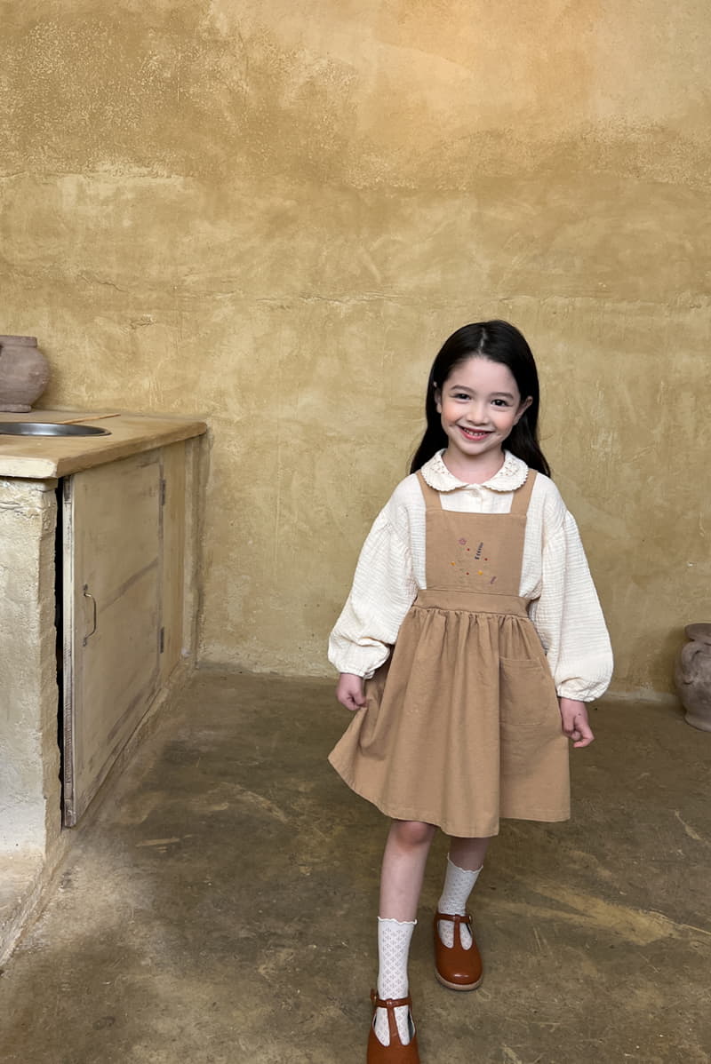 a-Market - Korean Children Fashion - #childofig - Rose Overalls Skirt - 4