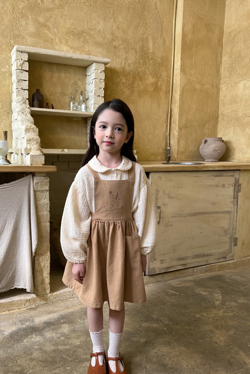 a-Market - Korean Children Fashion - #designkidswear - Embrodiery Collar Blouse - 4