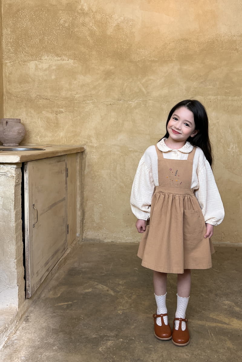 a-Market - Korean Children Fashion - #fashionkids - Embrodiery Collar Blouse - 5