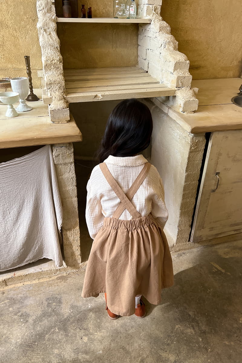 a-Market - Korean Children Fashion - #kidsstore - Rose Overalls Skirt - 10