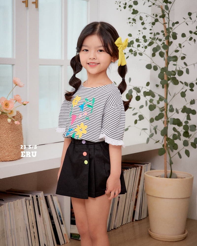 e.ru - Korean Children Fashion - #childofig - Stripes Flower Tee - 7