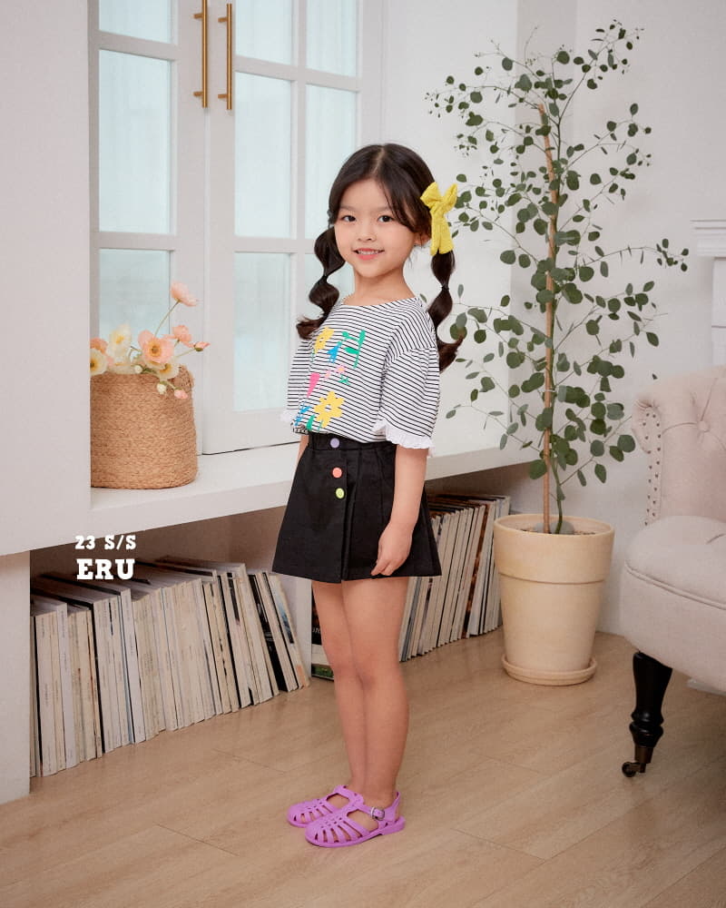 e.ru - Korean Children Fashion - #childofig - Stripes Flower Tee - 8