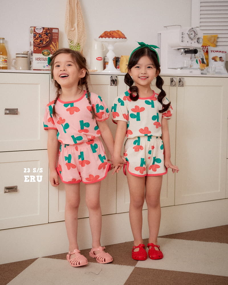 e.ru - Korean Children Fashion - #childofig - Flower Top Bottom Set