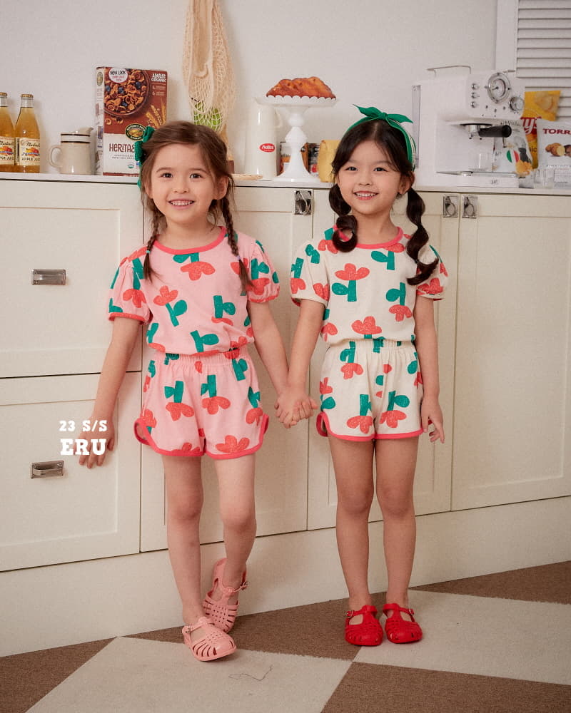 e.ru - Korean Children Fashion - #childrensboutique - Flower Top Bottom Set - 2