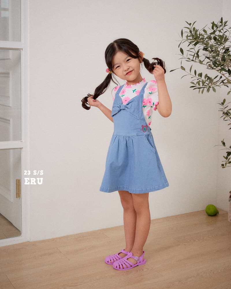 e.ru - Korean Children Fashion - #kidzfashiontrend - Ribbon Jumper Skirt - 2