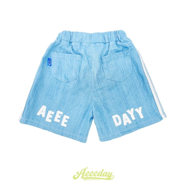 Aeeeday - Korean Children Fashion - #stylishchildhood - Line Denim Shorts - 4