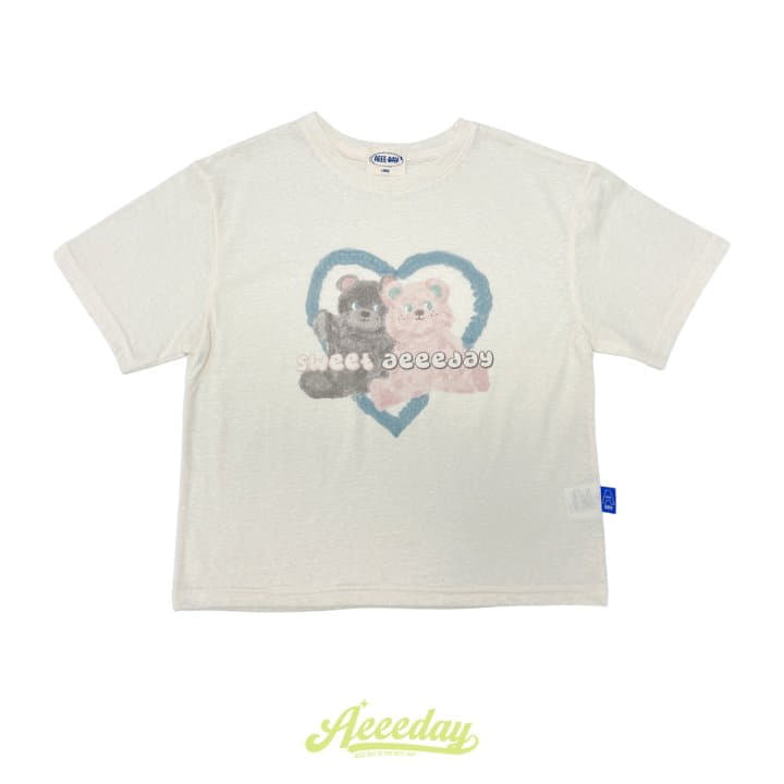 Aeeeday - Korean Children Fashion - #prettylittlegirls - Heart Bear Tee - 3