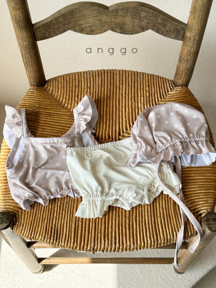 Anggo - Korean Children Fashion - #designkidswear - Blossom Bikini with Hat - 8