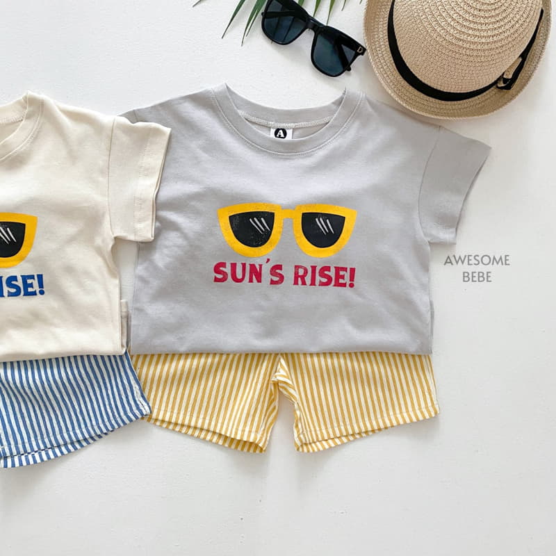 Awesome Bebe - Korean Children Fashion - #minifashionista - Sun Rise Top Bottom Set - 2