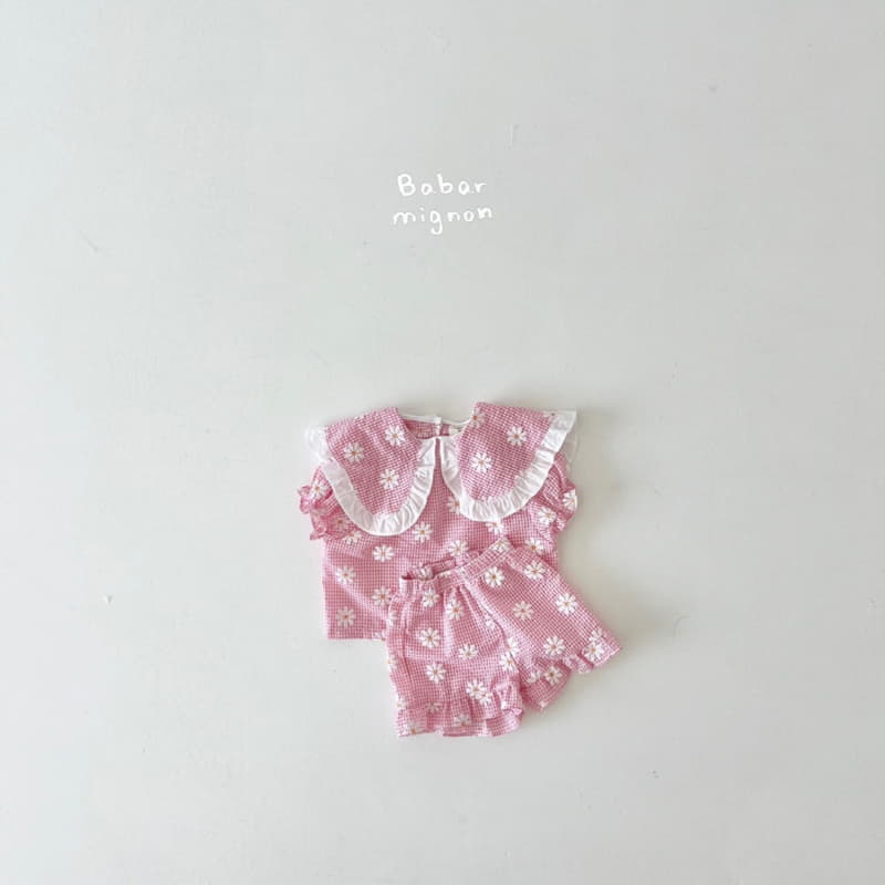 Babar Mignon - Korean Children Fashion - #childofig - Flower Collar Top Bottom Set - 7
