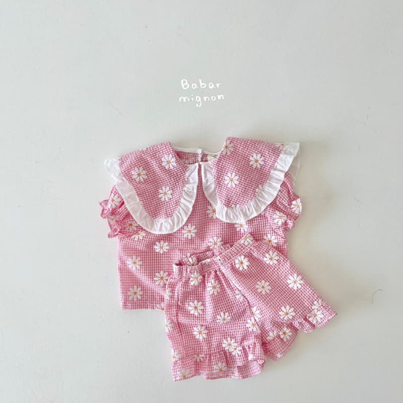 Babar Mignon - Korean Children Fashion - #childrensboutique - Flower Collar Top Bottom Set - 8