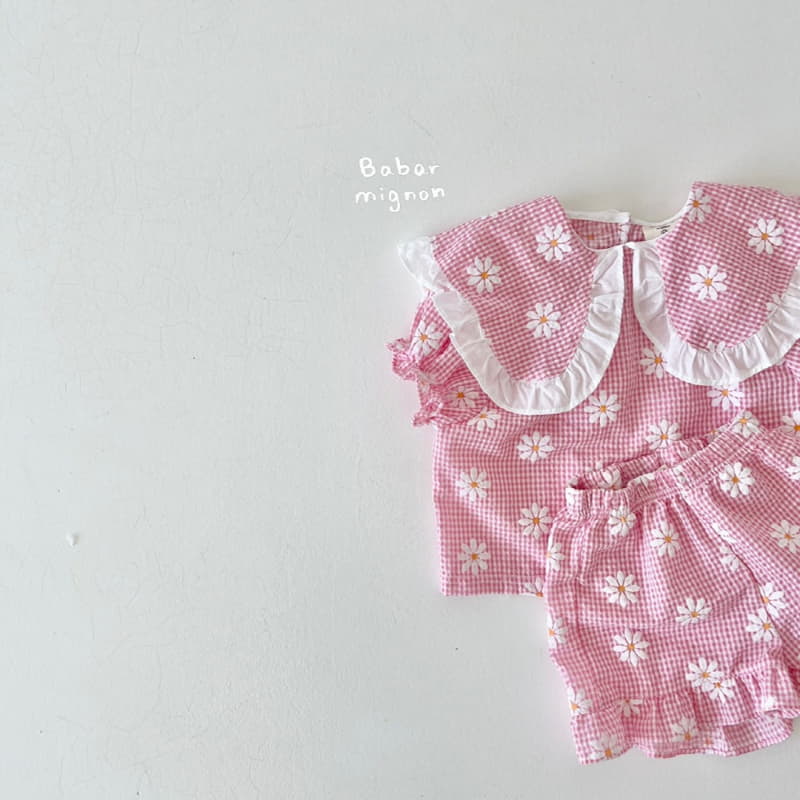 Babar Mignon - Korean Children Fashion - #designkidswear - Flower Collar Top Bottom Set - 9