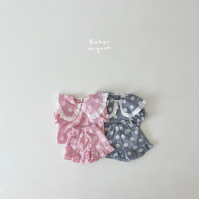 Babar Mignon - Korean Children Fashion - #fashionkids - Flower Collar Top Bottom Set - 11