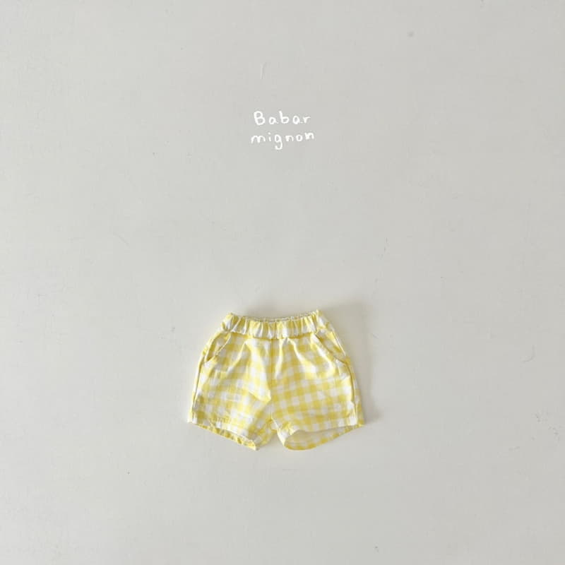 Babar Mignon - Korean Children Fashion - #kidsshorts - Check Shorts