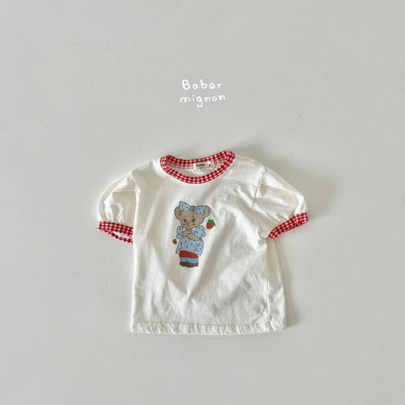 Babar Mignon - Korean Children Fashion - #littlefashionista - Ribbon Bear Puff Tee - 8