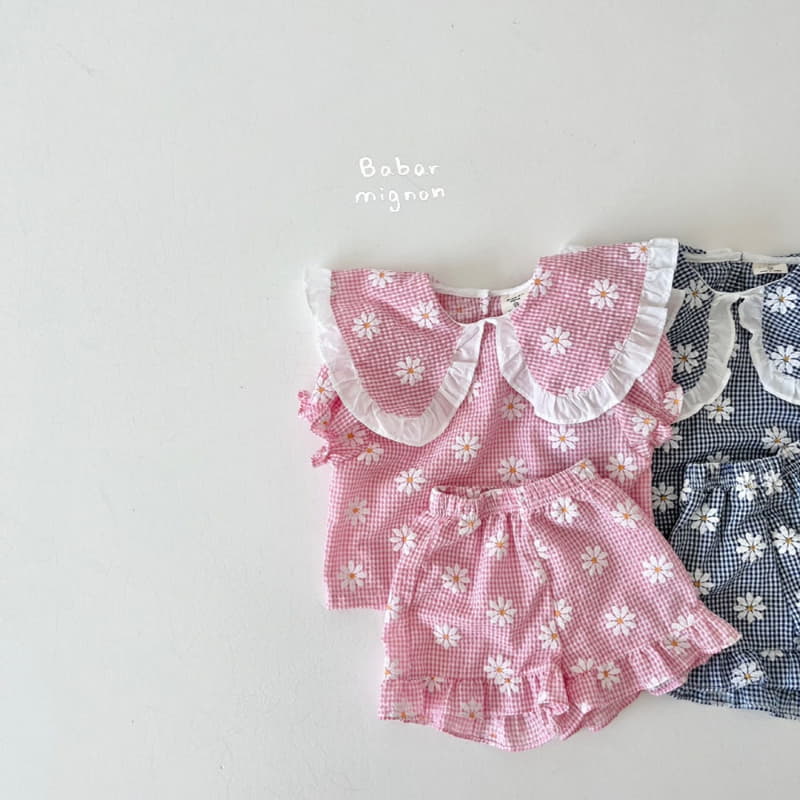 Babar Mignon - Korean Children Fashion - #magicofchildhood - Flower Collar Top Bottom Set