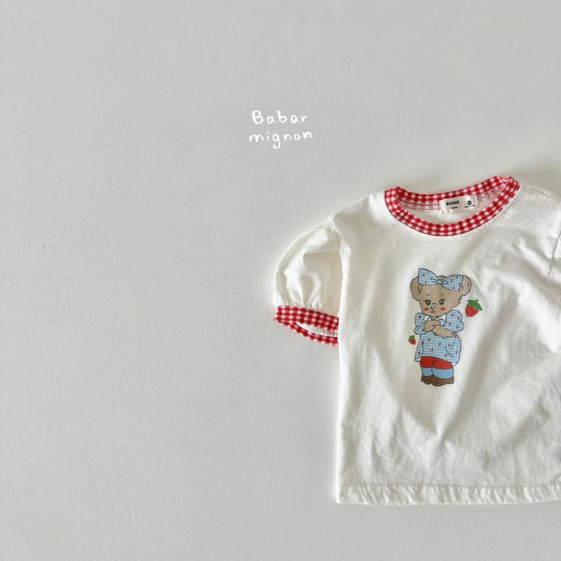Babar Mignon - Korean Children Fashion - #magicofchildhood - Ribbon Bear Puff Tee - 9