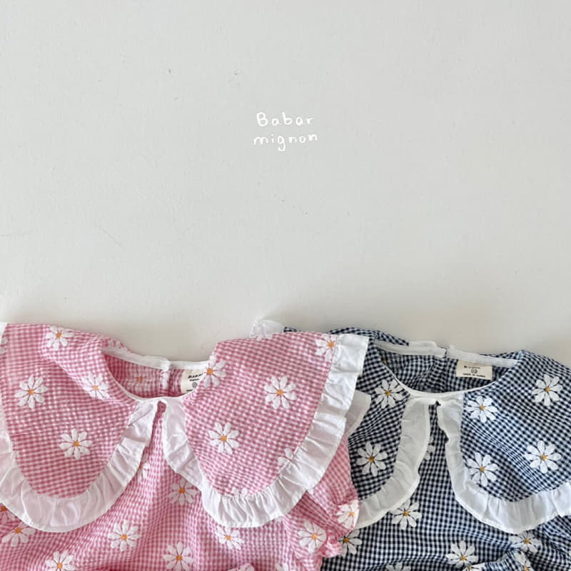 Babar Mignon - Korean Children Fashion - #minifashionista - Flower Collar Top Bottom Set - 2