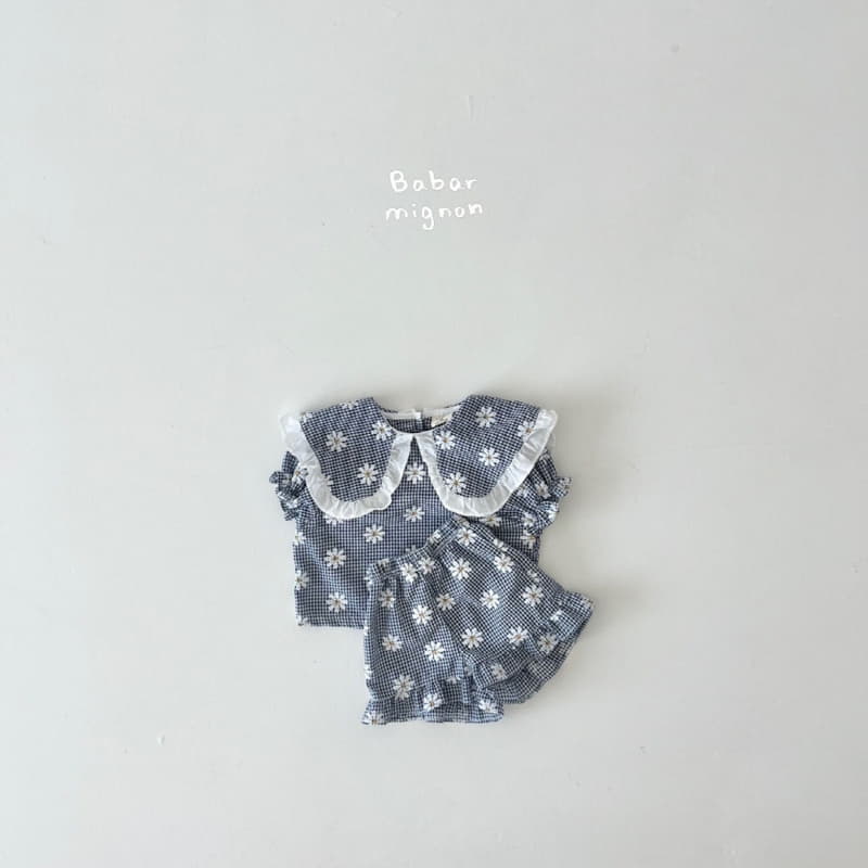 Babar Mignon - Korean Children Fashion - #prettylittlegirls - Flower Collar Top Bottom Set - 3