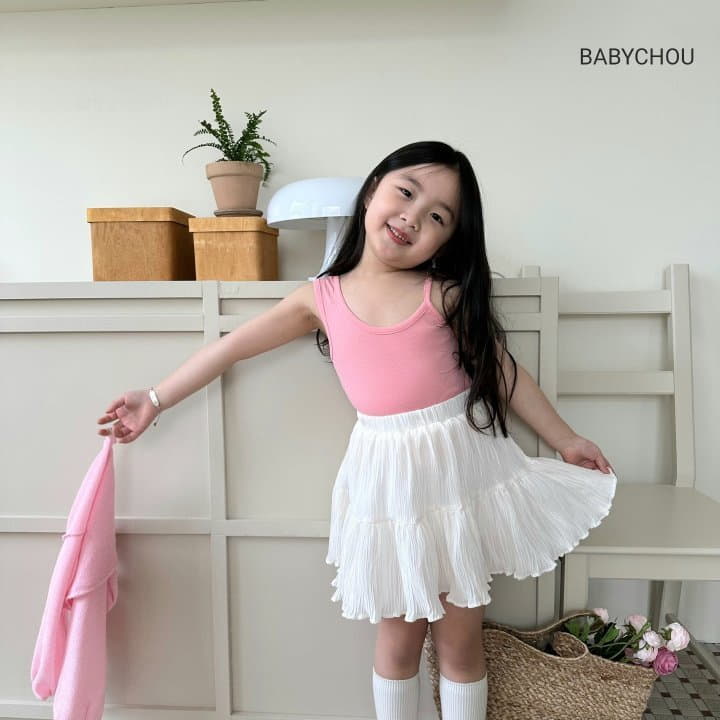 Babychou - Korean Children Fashion - #kidsstore - Slim Unbal Sleeveless - 12