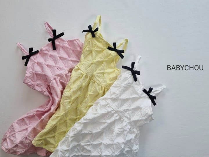 Babychou - Korean Children Fashion - #minifashionista - Ribbon One-piece - 2