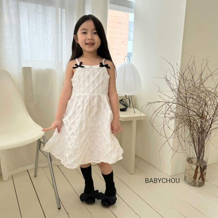 Babychou - Korean Children Fashion - #prettylittlegirls - Ribbon One-piece - 4