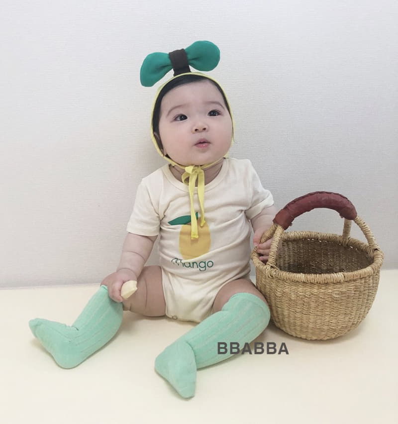 Bbabba - Korean Baby Fashion - #babyboutique - Mini Apple Mango Bodysuit with Bonnet - 5