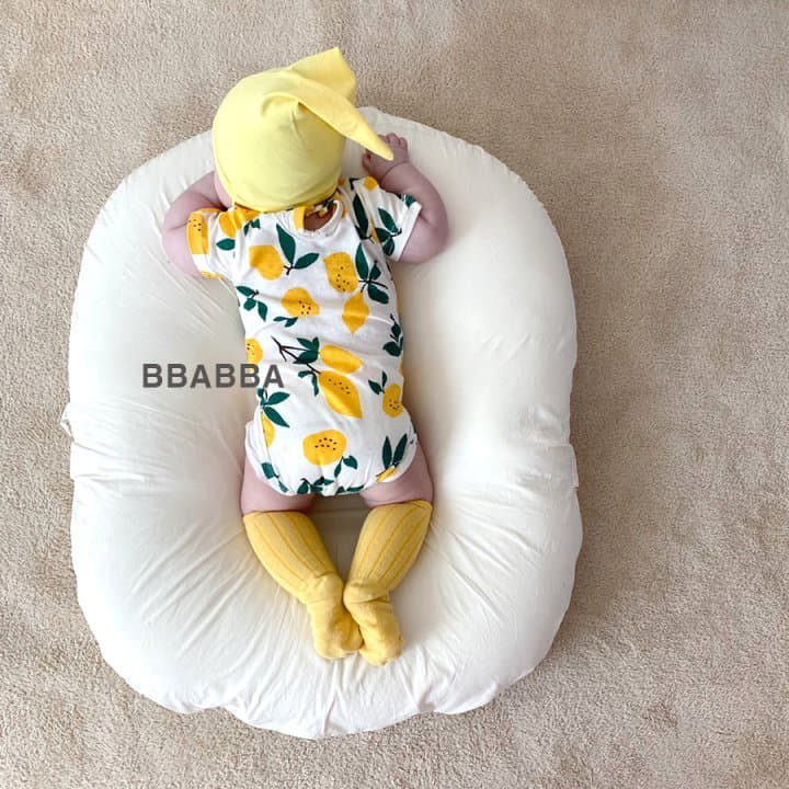Bbabba - Korean Baby Fashion - #babyboutiqueclothing - Lemon Bodysuit with Bonnet - 5
