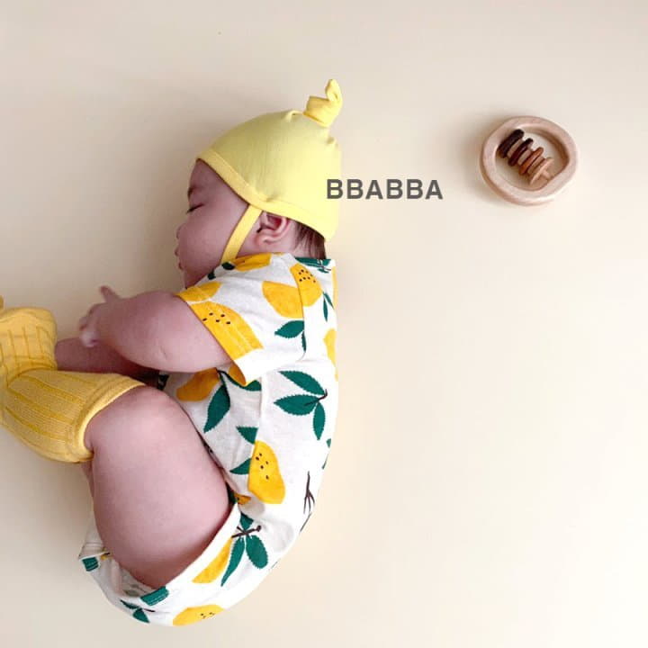 Bbabba - Korean Baby Fashion - #babyclothing - Lemon Bodysuit with Bonnet - 6
