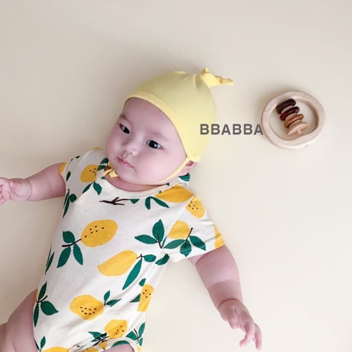 Bbabba - Korean Baby Fashion - #babyfashion - Lemon Bodysuit with Bonnet - 7