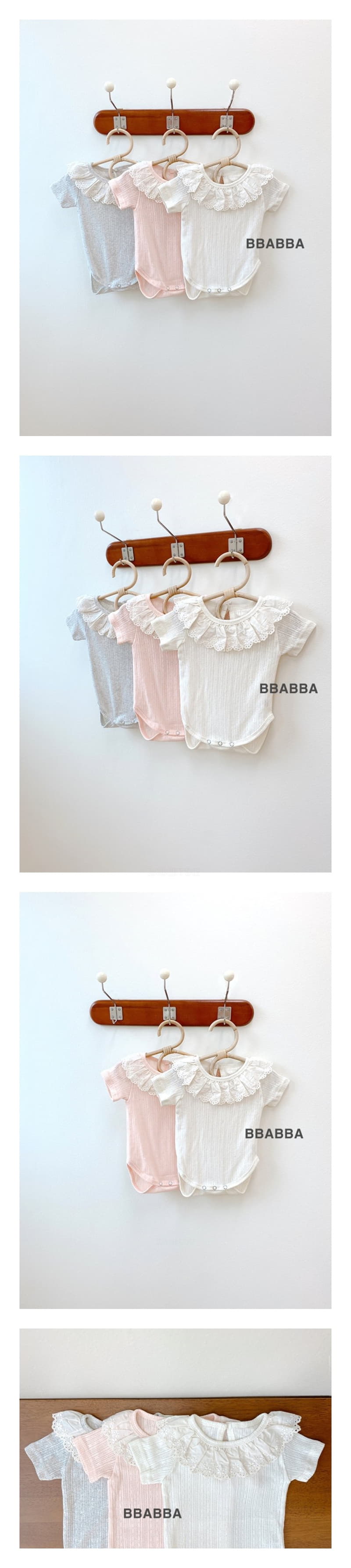 Bbabba - Korean Baby Fashion - #babylifestyle - Frill Eyelet Bodysuit - 2