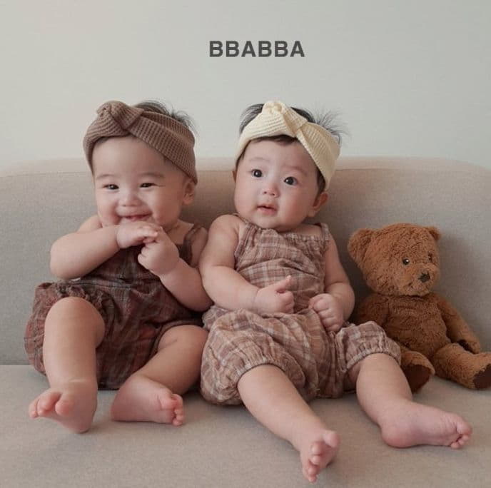 Bbabba - Korean Baby Fashion - #babyootd - Mori Check Bodysuit