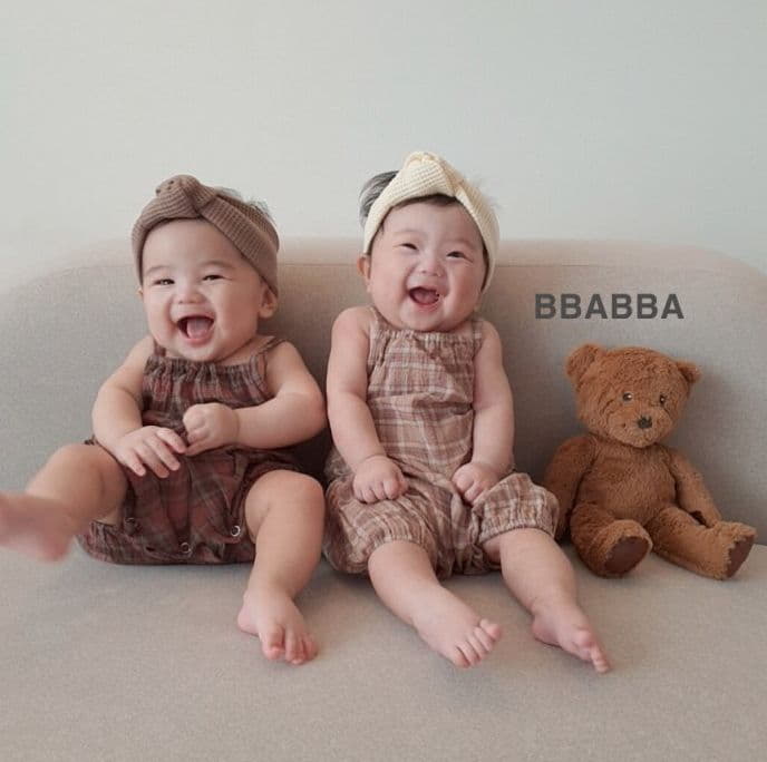 Bbabba - Korean Baby Fashion - #babyoutfit - Mori Check Bodysuit - 2