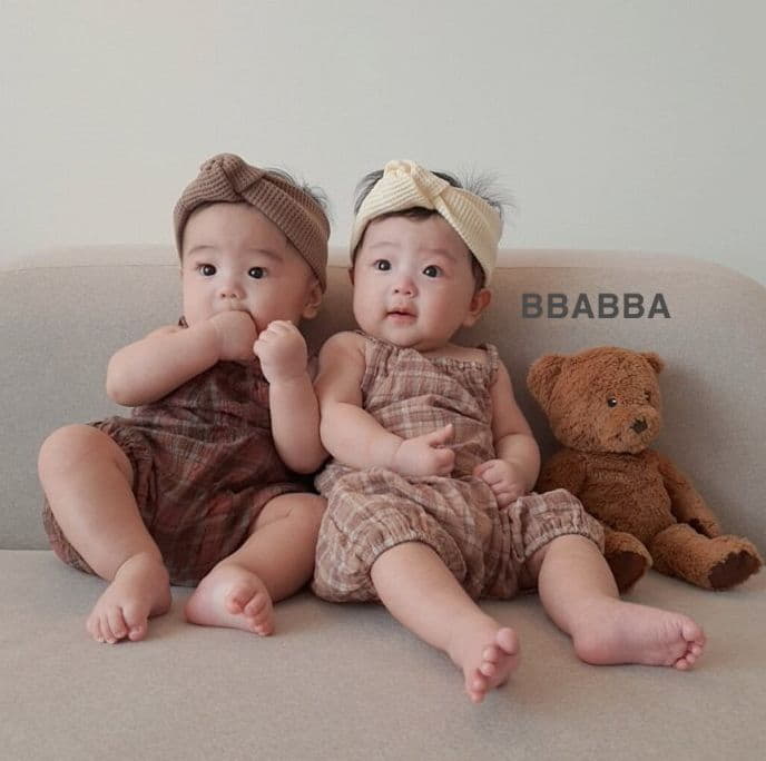 Bbabba - Korean Baby Fashion - #babyoutfit - Mori Check Bodysuit - 3