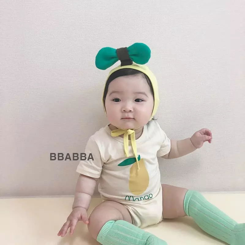 Bbabba - Korean Baby Fashion - #babywear - Mini Apple Mango Bodysuit with Bonnet